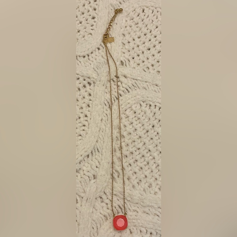 Kate Spade Gum Drop Necklace Hot Pink Gem